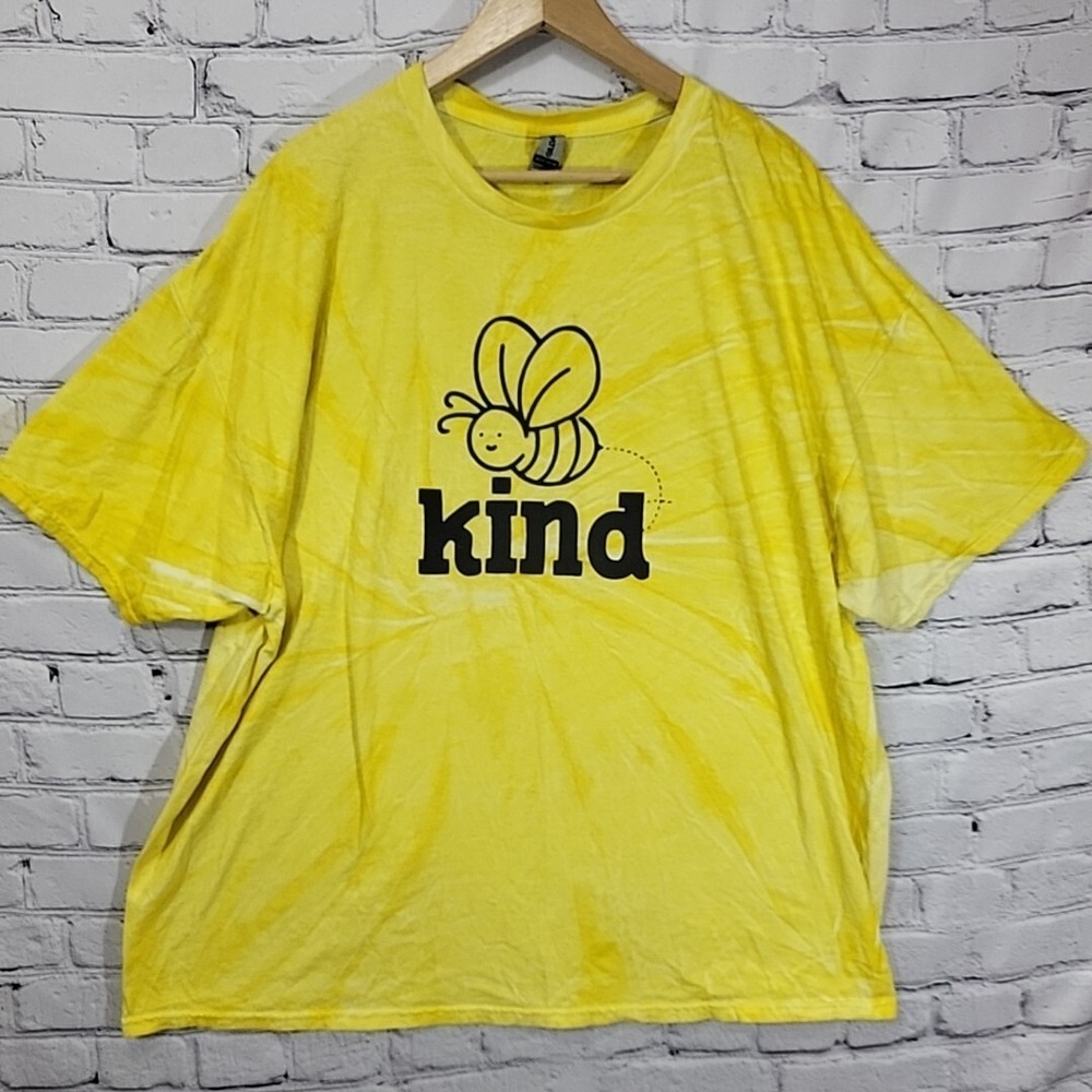 Bee‎ Kind T-Shirt Gildan Yellow Unisex 3XL Crew Neck Shirt